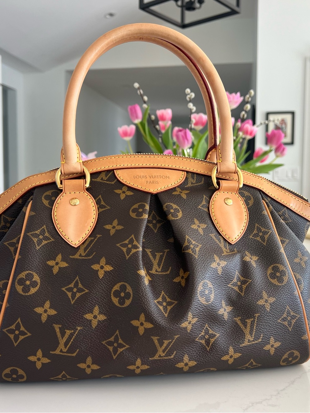 Louis Vuitton Monogram Canvas Top-Handle Satchel in Brown & Tan - Picture 7 of 7